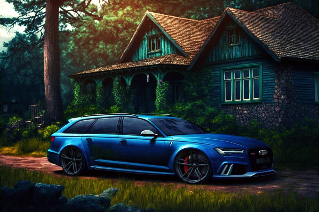 Quadro Decorativo Audi RS6 Azul Casa Antiga