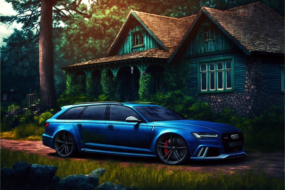 Audi RS6 Azul Casa Antiga