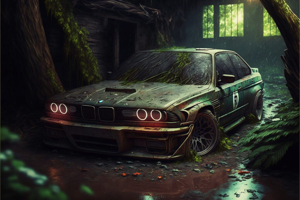 Quadro Decorativo BMW M3 Celeiro Abandonado