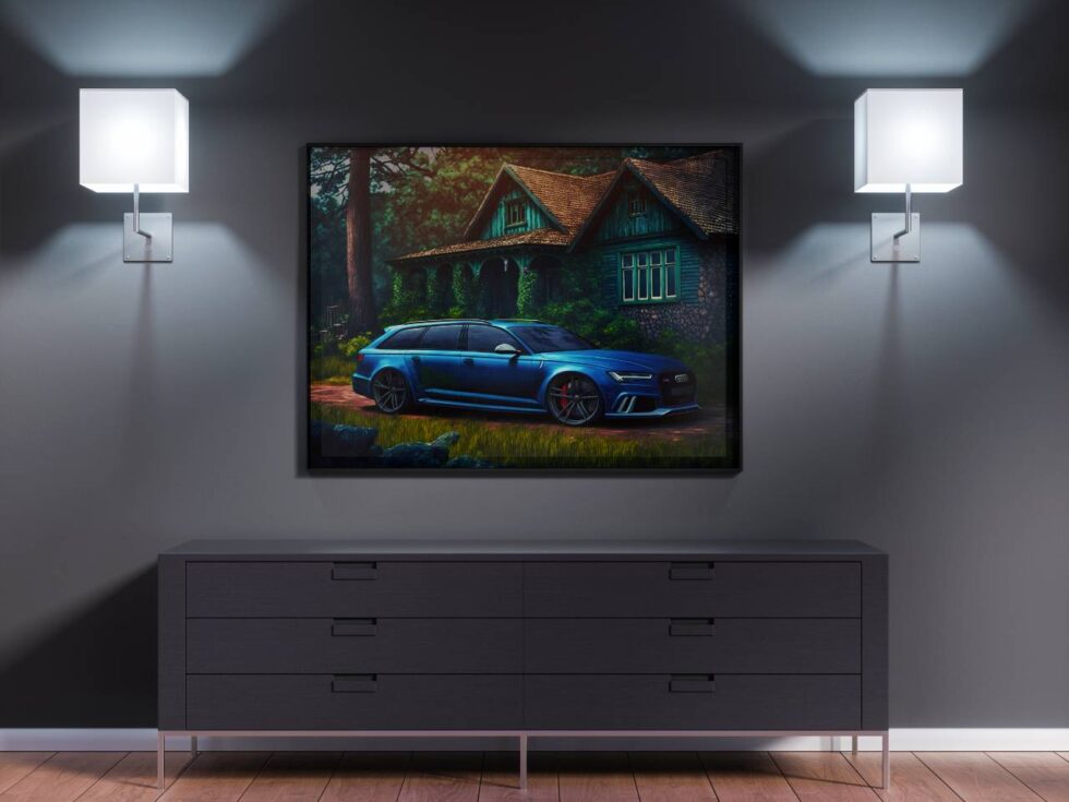 Quadro Audi RS6 Azul Casa Antiga