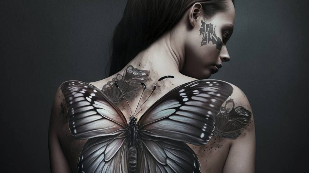 tatuagem de borboleta nas costas